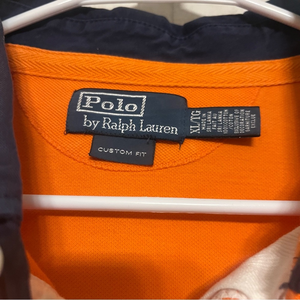 Ralph Lauren‎ Orange Polo with Navy Details - Picture 3 of 7